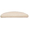 vidaXL Tapis d'escalier 20 pi&egrave;ces 56 x 17 x 3 cm Cr&egrave;me Demi-rond