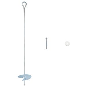 vidaXL Ancre de terre 10 pcs Argent&eacute; &Oslash;10 x 60 cm M&eacute;tal galvanis&eacute;