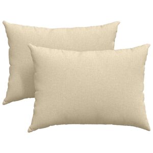 vidaXL Coussins de canap&eacute; 2 pcs Cr&egrave;me 70 x 50 cm tissu