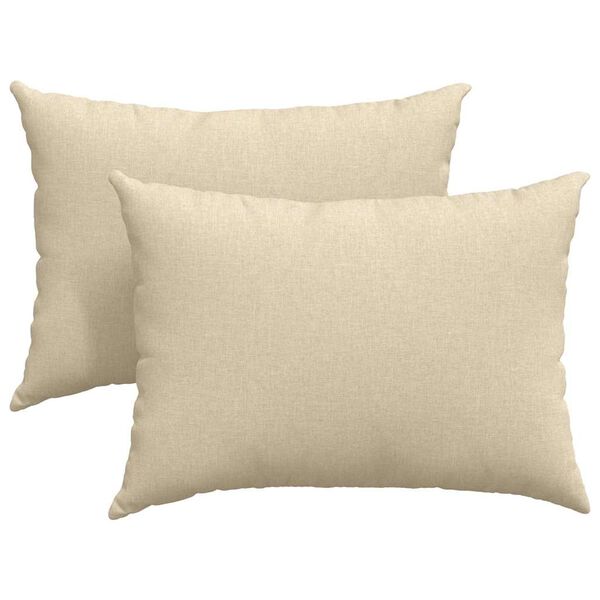 vidaXL Coussins de canapé 2 pcs Crème 70 x 50 cm tissu