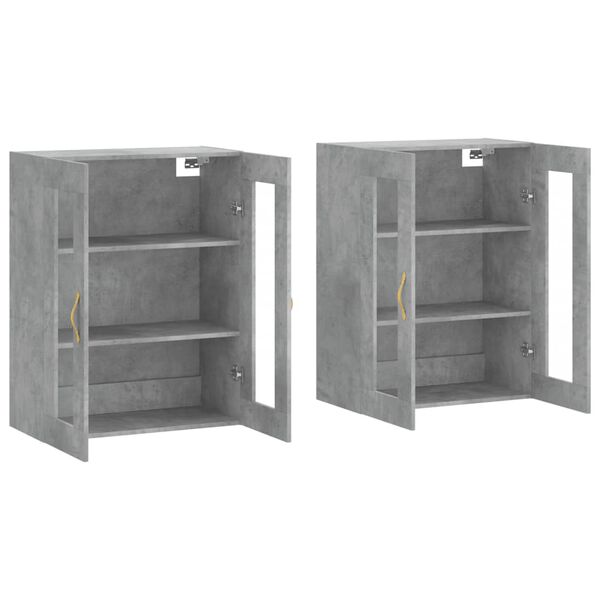 vidaXL Armoires murales 2 pcs gris b&eacute;ton bois d'ing&eacute;nierie