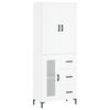 vidaXL Buffet haut Blanc 69,5x34x180 cm Bois d'ing&eacute;nierie
