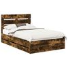 vidaXL Cadre de lit Ch&ecirc;ne fum&eacute; 120 x 200 cm Bois Ing&eacute;nierie