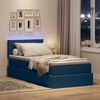 vidaXL Lit avec rangement et LED avec matelas Bleu 100 x 200 cm tissu