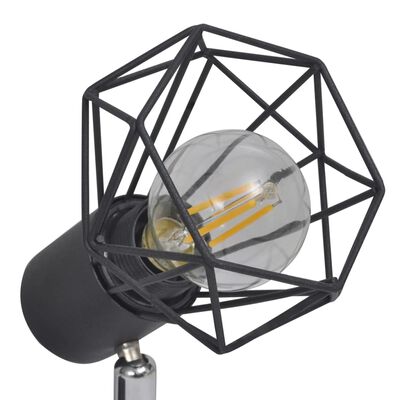 vidaXL Projecteur style industriel noir avec 4 ampoules à filament LED