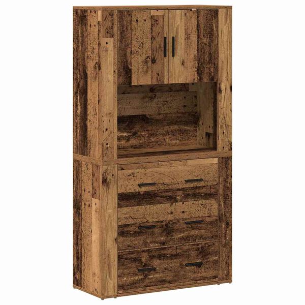 vidaXL Haut Armoire Bois ancien 80 x 33 x 150 cm Bois d'ing&eacute;nierie