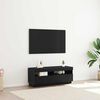 vidaXL Meuble TV Ch&ecirc;ne noir 100 x 35 x 40 cm Bois d'ing&eacute;nierie