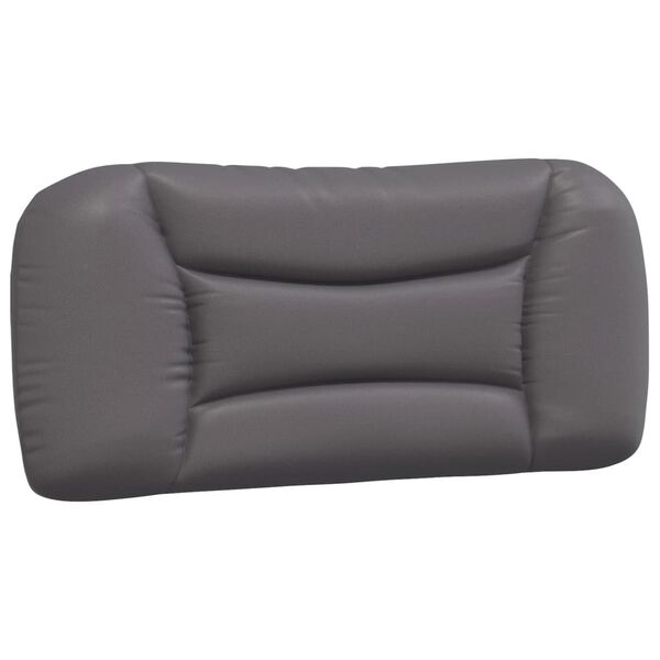 vidaXL Coussin de t&ecirc;te de lit Hvar gris 80 cm similicuir