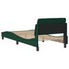 vidaXL Cadre de lit Dover vert fonc&eacute; 90x190 cm velours