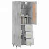vidaXL Buffet haut Gris b&eacute;ton 69,5x34x180 cm Bois d'ing&eacute;nierie