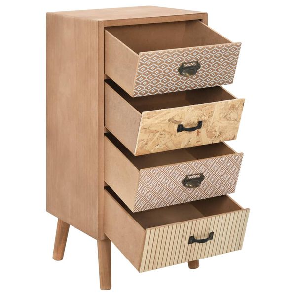 vidaXL Armoire lat&eacute;rale avec 4 tiroirs Marron 34,5 x 30 x 74,5 cm MDF