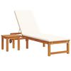 vidaXL Transat 2 pc Bois d'Acacia Massif Marron