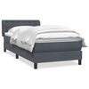 vidaXL Sommier &agrave; lattes de lit et matelas gris fonc&eacute; 100x210cm velours