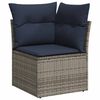 vidaXL Salon de jardin 5 pcs avec coussins gris résine tressée