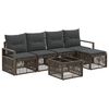 vidaXL Ensemble de canap&eacute; de jardin 6 pc Gris polyrotin