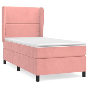 vidaXL Sommier &agrave; lattes de lit et matelas Rose 80x200 cm Velours