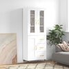 vidaXL Buffet haut Blanc 69,5x34x180 cm Bois d'ing&eacute;nierie
