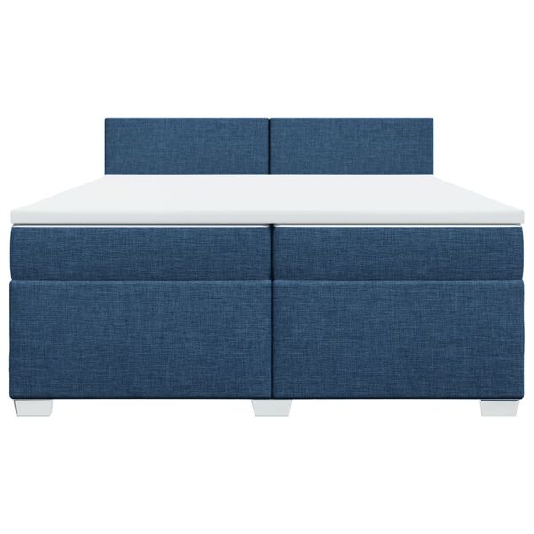 vidaXL Sommier &agrave; lattes de lit avec matelas Bleu 200x200 cm Tissu
