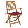 vidaXL Chaises pliables de jardin lot de 6 avec coussins Bois d'acacia