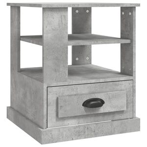 vidaXL Table d'appoint gris b&eacute;ton 50x50x60 cm bois d'ing&eacute;nierie