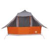 vidaXL Tente Tipi avec toit Gris et orange 358 x 296 x 258 cm taffetas