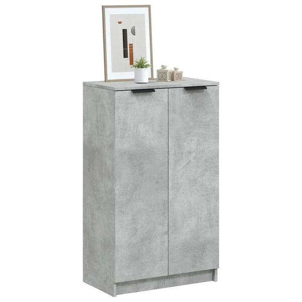 vidaXL Armoire &agrave; chaussures Gris b&eacute;ton 59x35x100,5 cm Bois d'ing&eacute;nierie