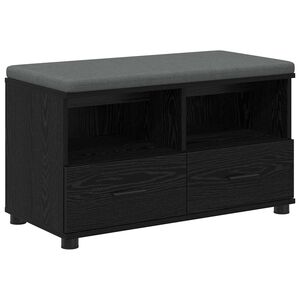 vidaXL Banc d'entr&eacute;e Ch&ecirc;ne Noir 80 x 38 x 46 cm