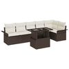 vidaXL Ensemble de canap&eacute; de jardin 7 pc Marron polyrotin