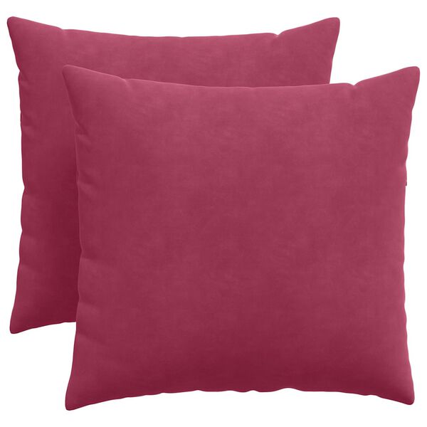 vidaXL Coussins de canap&eacute; 2 pcs Bordeaux 50 x 50 cm