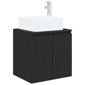 vidaXL Vanit&eacute; de lavabo mural Noir 49,5 x 41 x 63 cm Bois d'ing&eacute;nierie