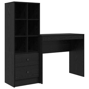 vidaXL Bureau Ch&ecirc;ne noir 135,5 x 40 x 127 cm 2 pc