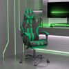 vidaXL Chaise de jeu avec repose-pied Noir et vert Similicuir