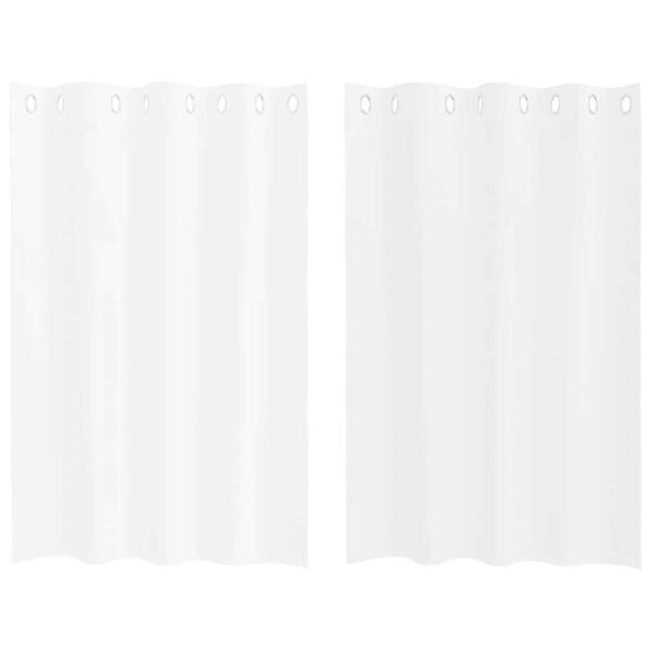 vidaXL Rideau en Voile 2 pcs Blanc 140 x 140 cm Polyester