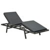 vidaXL Chaise longue avec coussin R&eacute;sine tress&eacute;e Gris