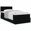 vidaXL Lit ottoman avec matelas noir 100x200 cm tissu