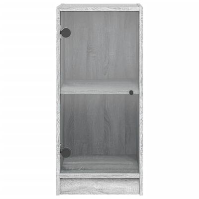 vidaXL Armoire latérale avec portes en verre sonoma gris 35x37x75,5 cm