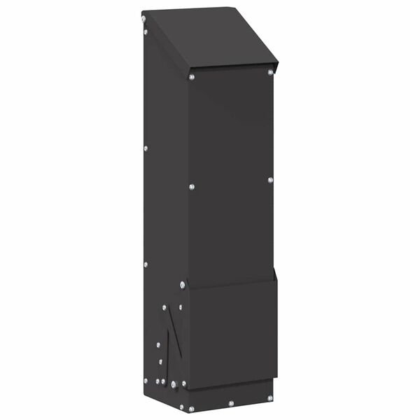 vidaXL Mangeoire pour poules Noir 13 x 12 x 51 cm Acier Lamin&eacute; &agrave; Froid