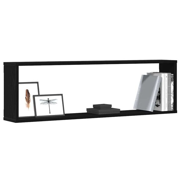 vidaXL &Eacute;tag&egrave;res murales cube 4 pcs ch&ecirc;ne noir 100x15x30 cm bois