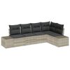 vidaXL Ensemble de canap&eacute; de jardin 5 pc Gris clair polyrotin