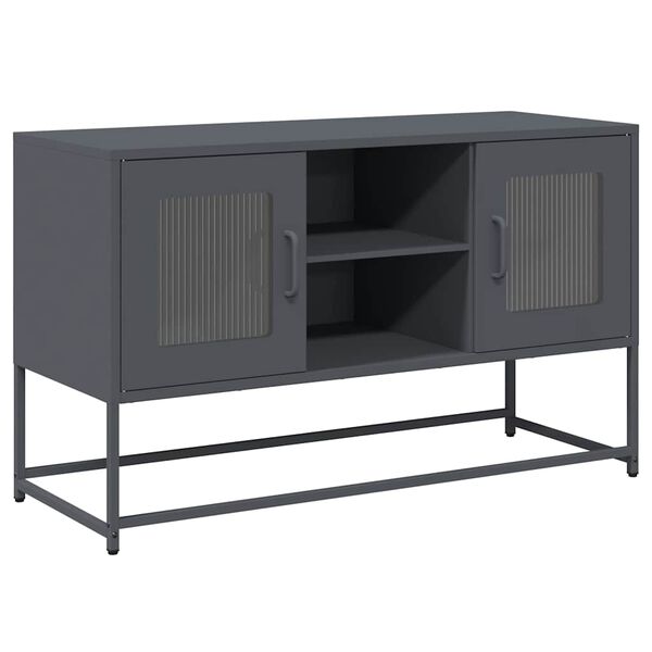 vidaXL Meuble TV anthracite 100,5x39x60,5 cm acier
