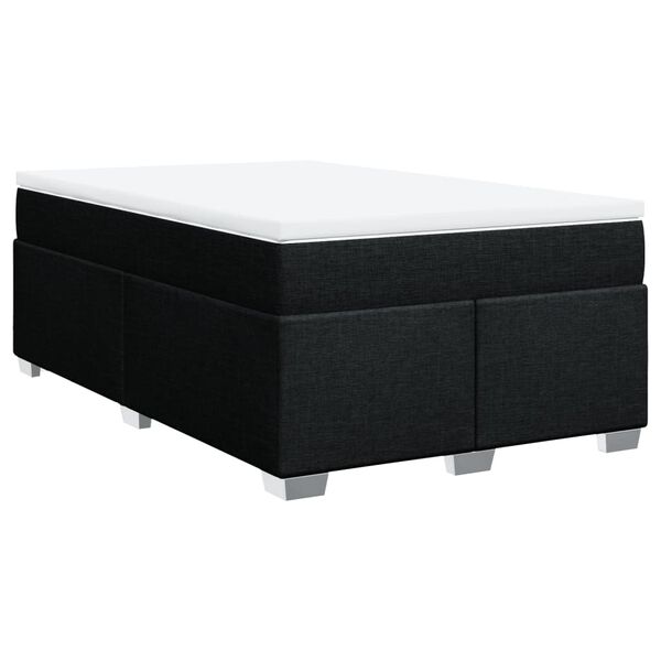 vidaXL Sommier &agrave; lattes de lit avec matelas noir 120x190 cm tissu