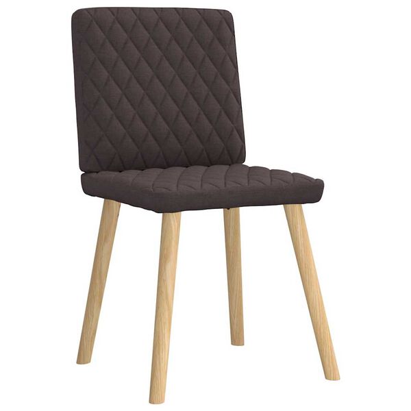 vidaXL Chaises &agrave; manger lot de 4 marron fonc&eacute; tissu
