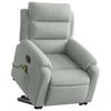 vidaXL Fauteuil inclinable de massage &eacute;lectrique gris clair velours