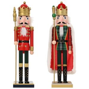 vidaXL Casse-Noisette de No&euml;l TURKU 2 pc Rouge et Noir 50 cm