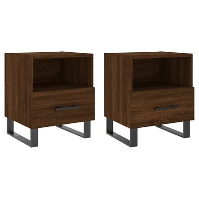 vidaXL Tables de chevet 2 pcs chêne marron 40x35x47,5 cm