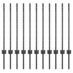 vidaXL Poteau de cl&ocirc;ture ench&acirc;ss&eacute; 11 pc Gris 120 cm