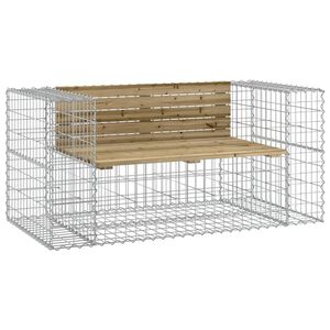 vidaXL Banc de jardin design gabion 143x71x65,5cm bois de pin impr&eacute;gn&eacute;
