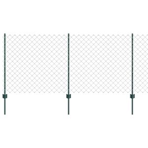 vidaXL Cl&ocirc;ture &agrave; maillons avec poteaux 10 x 1 m (l x h)