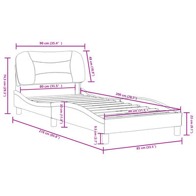 vidaXL Cadre de lit sans matelas noir 80x200 cm similicuir