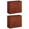 vidaXL Cache-pot de jardin 2 pc Rouill&eacute; 50 x 20 x 40 cm Acier patin&eacute;
